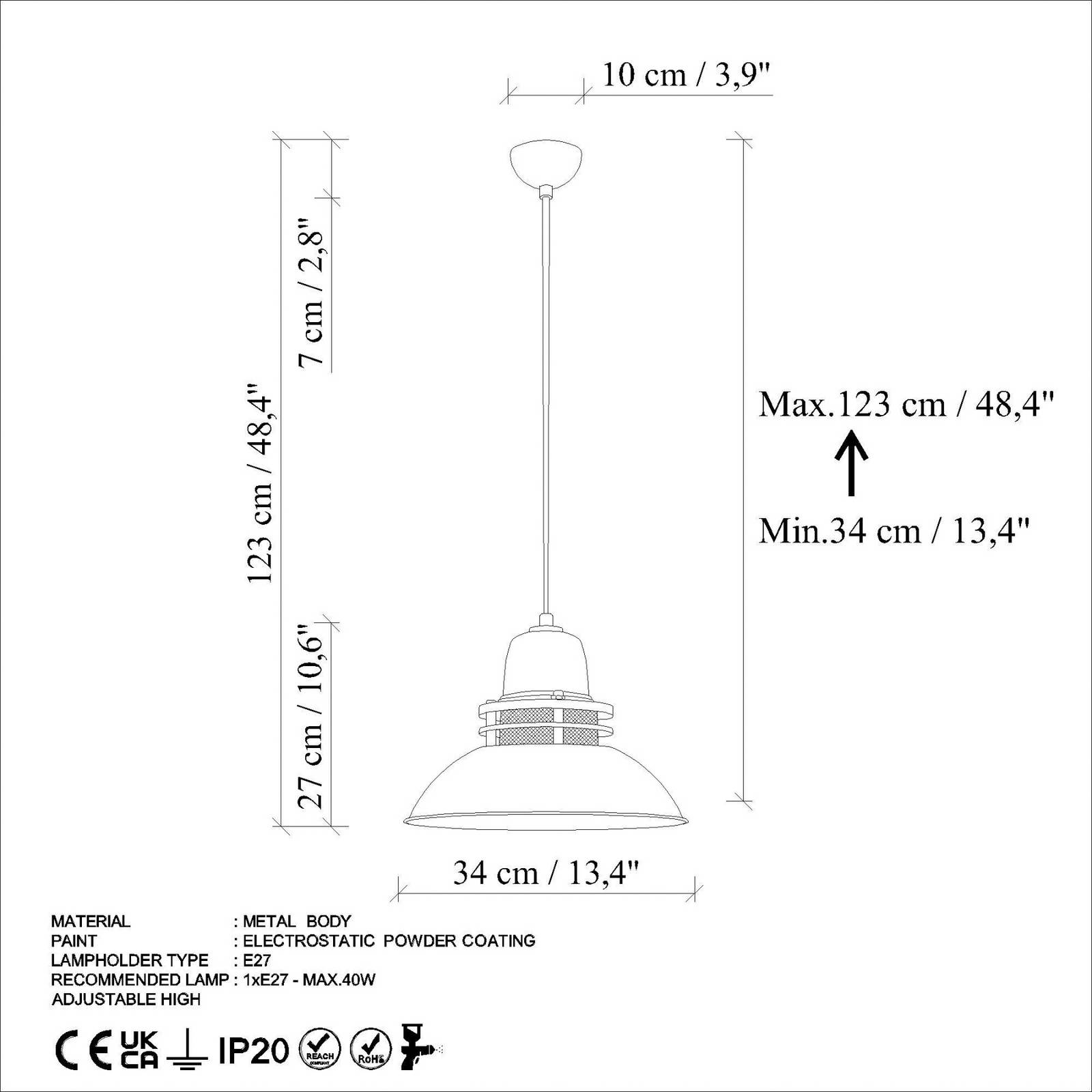 Żyrandol Tibet, antyczny brąz, Ø 34 cm, metal, E27