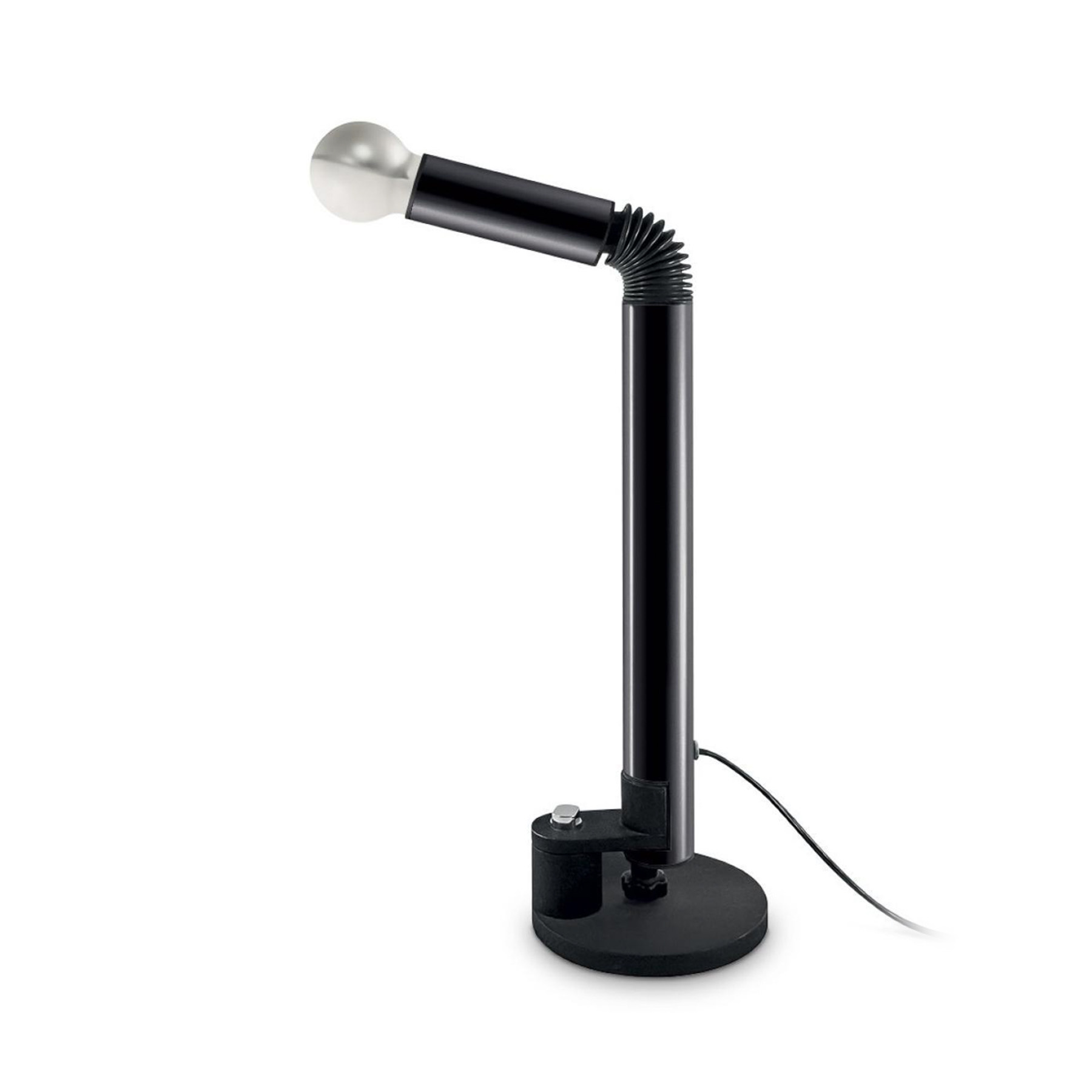 Lampa stołowa Periscopio, czarna, wysokość 68 cm, metal - Stilnovo