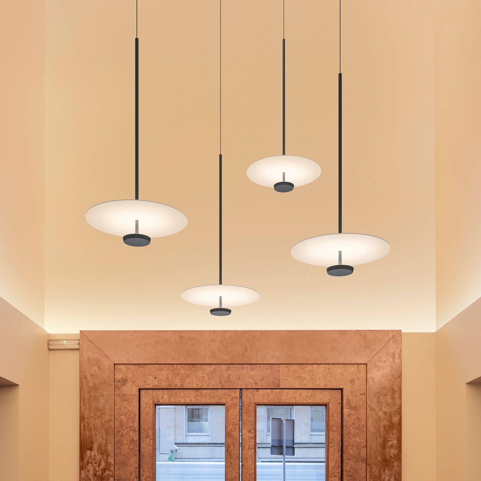 Flat LED-Hängelampe 1-flg. Ø 55cm grau L1 - Vibia Flat LED-Hängelampe 1-flg. Ø 55cm grau L1 - Vibia