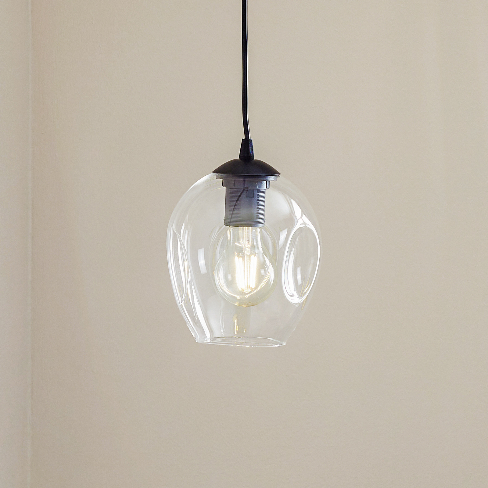 Colgante Starla 1 luz, pantalla vidrio claro