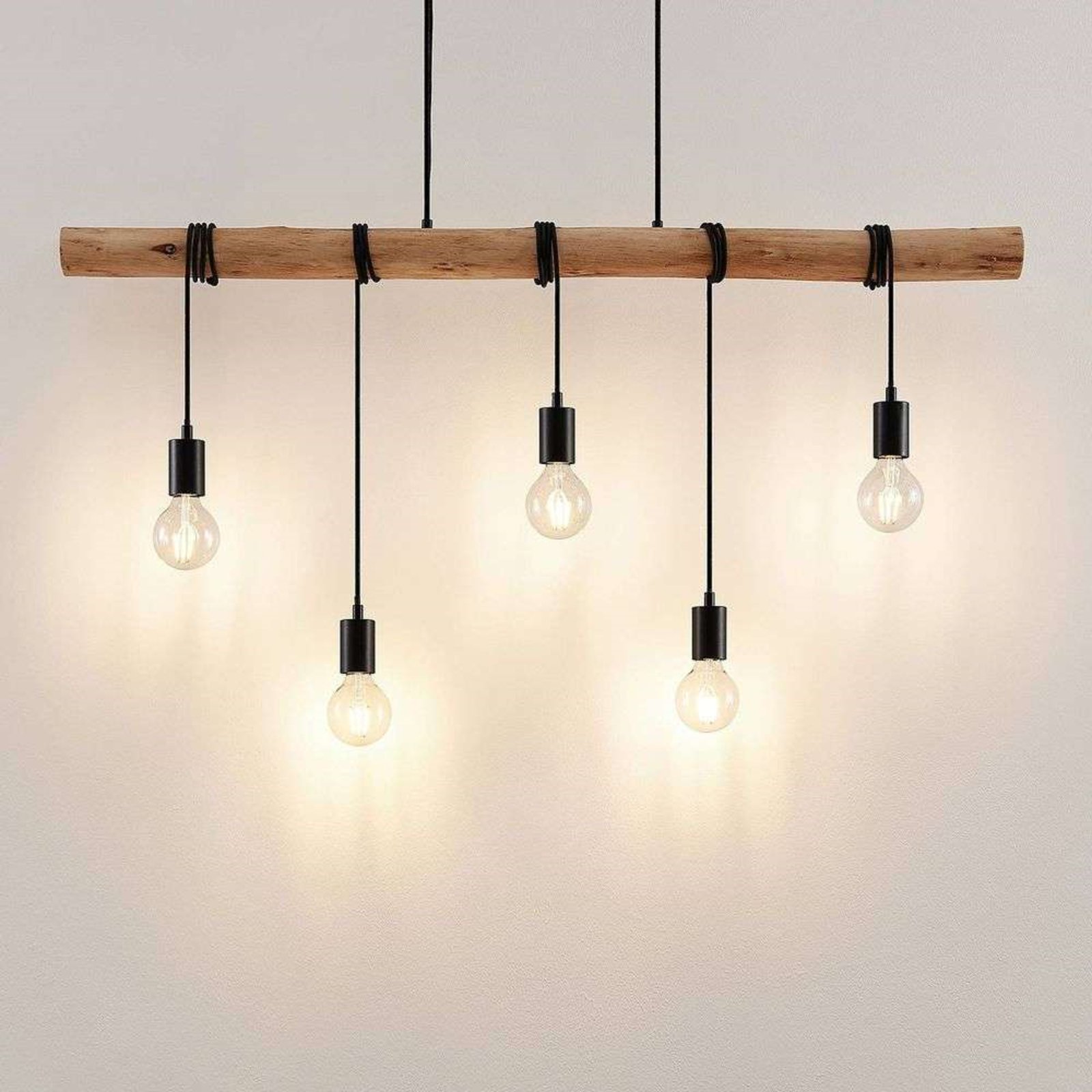 Rom Candeeiro Suspenso Black/Wood - Lindby