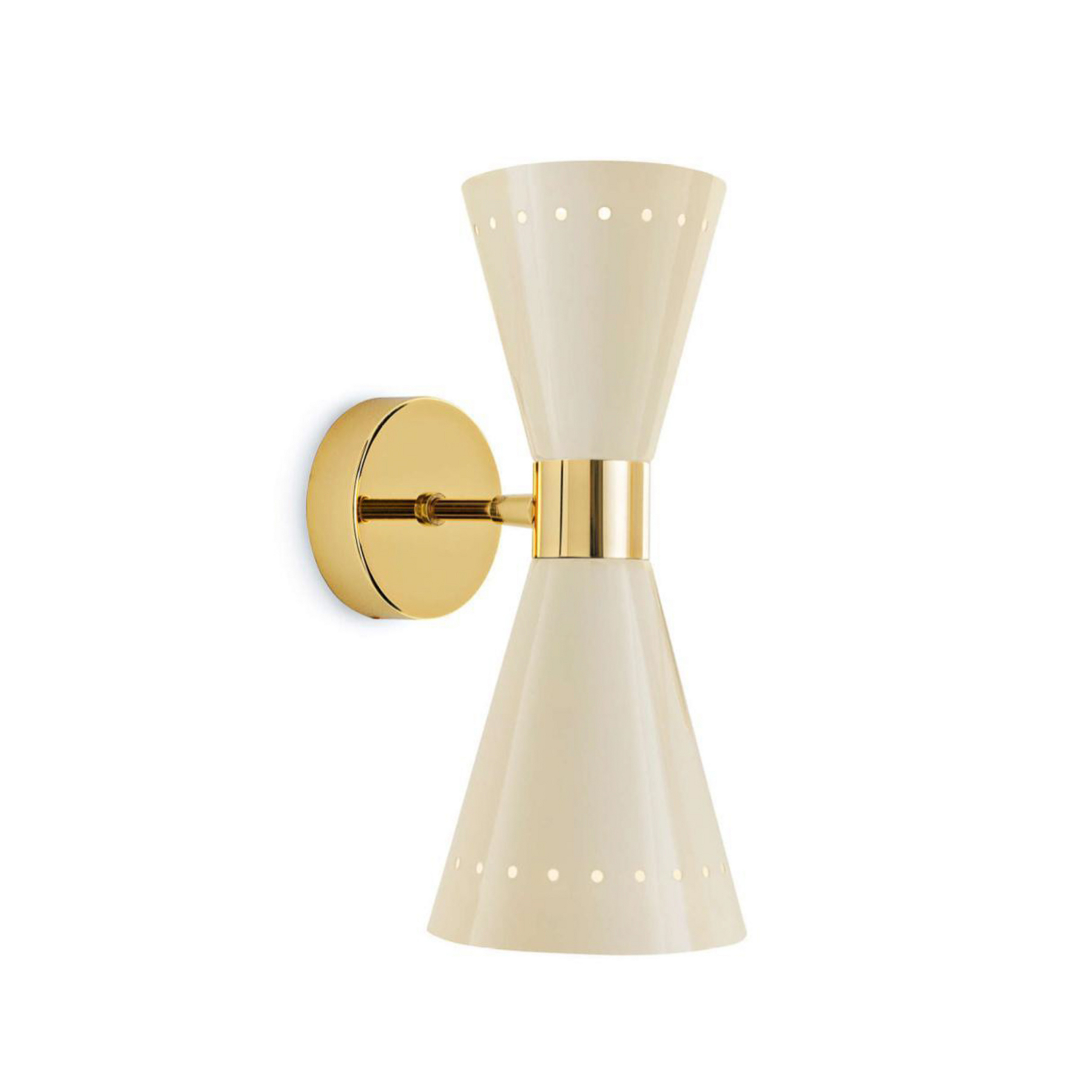 Megafono Wandlampe, elfenbeinfarben, 14cm, 2-flg. - Stilnovo