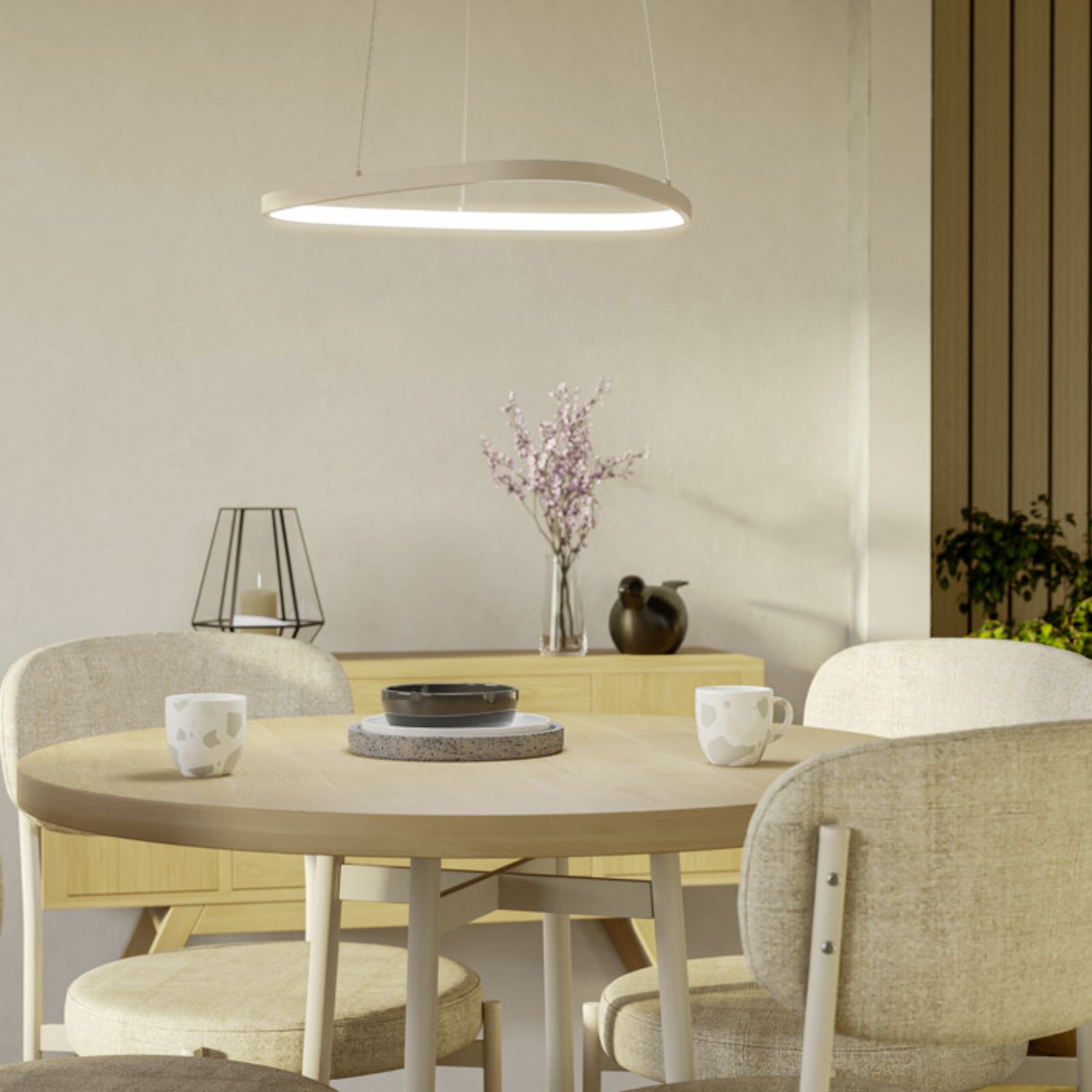 Suspension LED EGLO LEPORANO, beige, Ø 54 cm, CCT, métal Suspension LED EGLO LEPORANO, beige, Ø 54 cm, CCT, métal