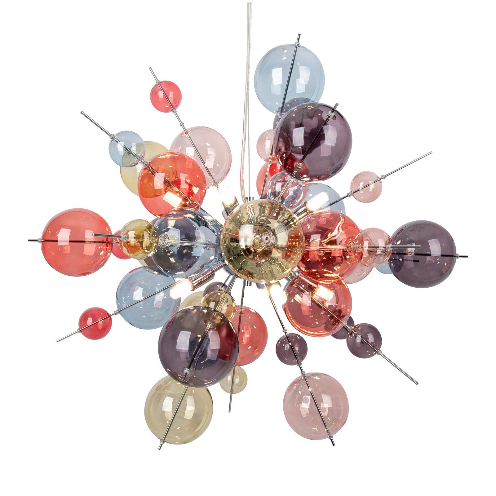 Explosion pendant light, Ø 65 cm, glass, pastel colours, G9 Explosion pendant light, Ø 65 cm, glass, pastel colours, G9