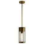 Udendørs hængelampe Camillo, messingfarvet, aluminium, glas, E27