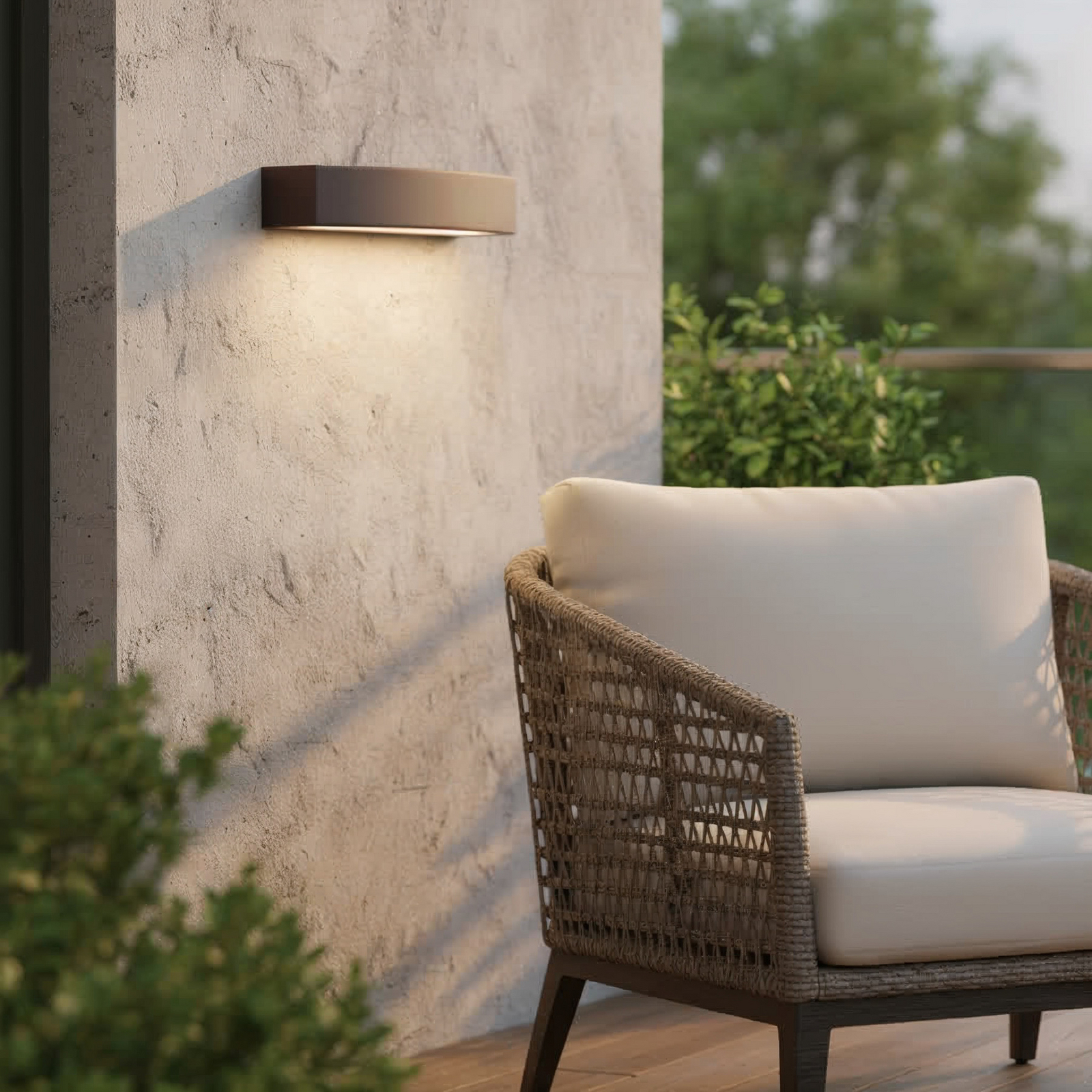 Ideal Lux Außenwandlampe Andromeda, kaffee, Breite 45 cm E27
