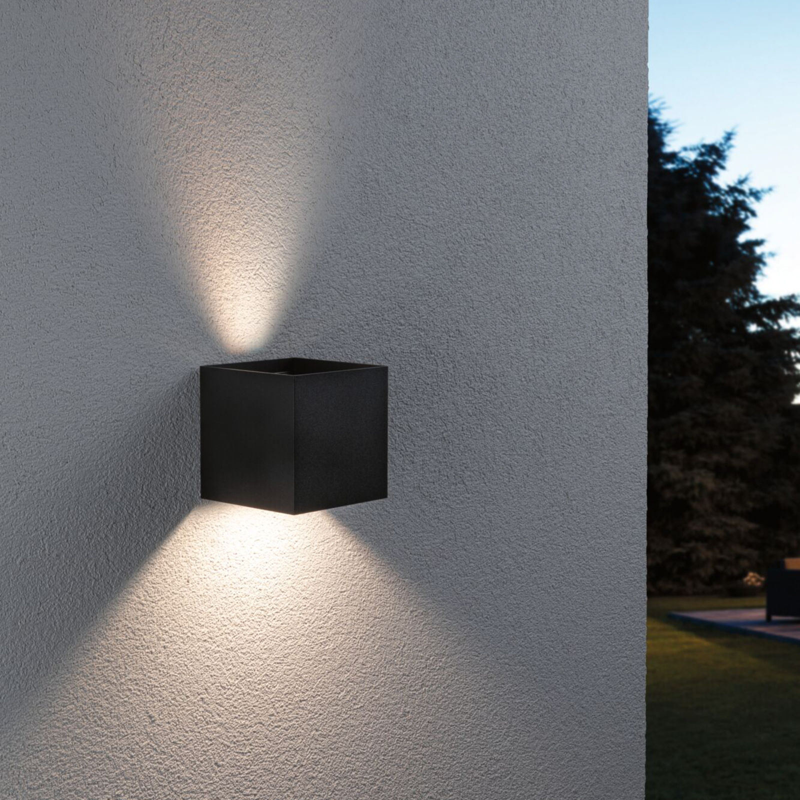 Candeeiro de parede exterior Paulmann Cybo LED, RGBW, 10x10cm, antracite