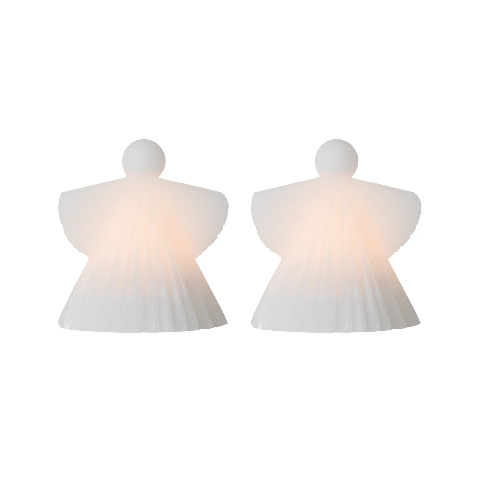Figure déco LED Asta ange cire blanche, 10 cm, x2