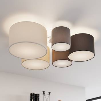 Laurenz ceiling lamp 5-bulb 90 cm brown/beige