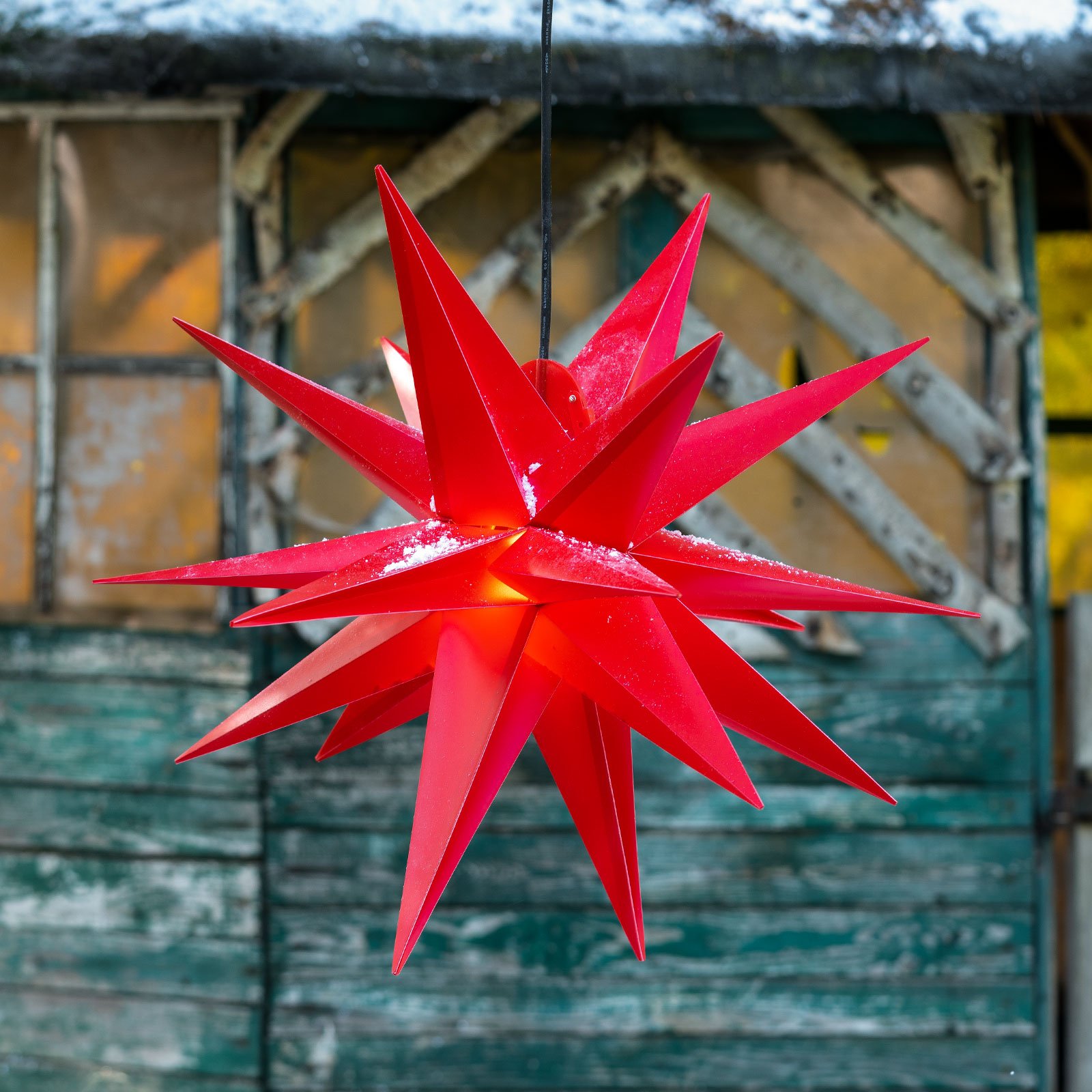 XL műanyag csillag 18 ágú kültérre - piros