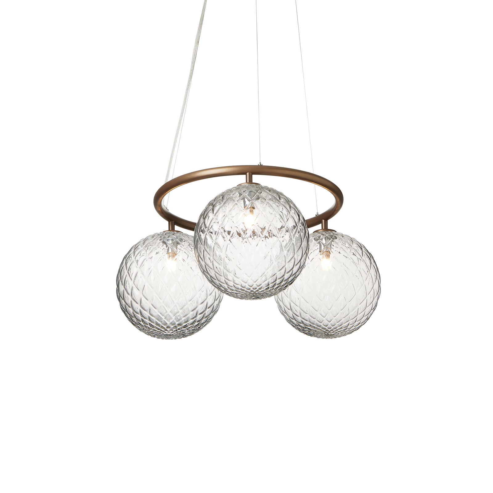 Miira 3 Circular kattokruunu, Ø 54 cm, pronssi/kirkas - Nuura