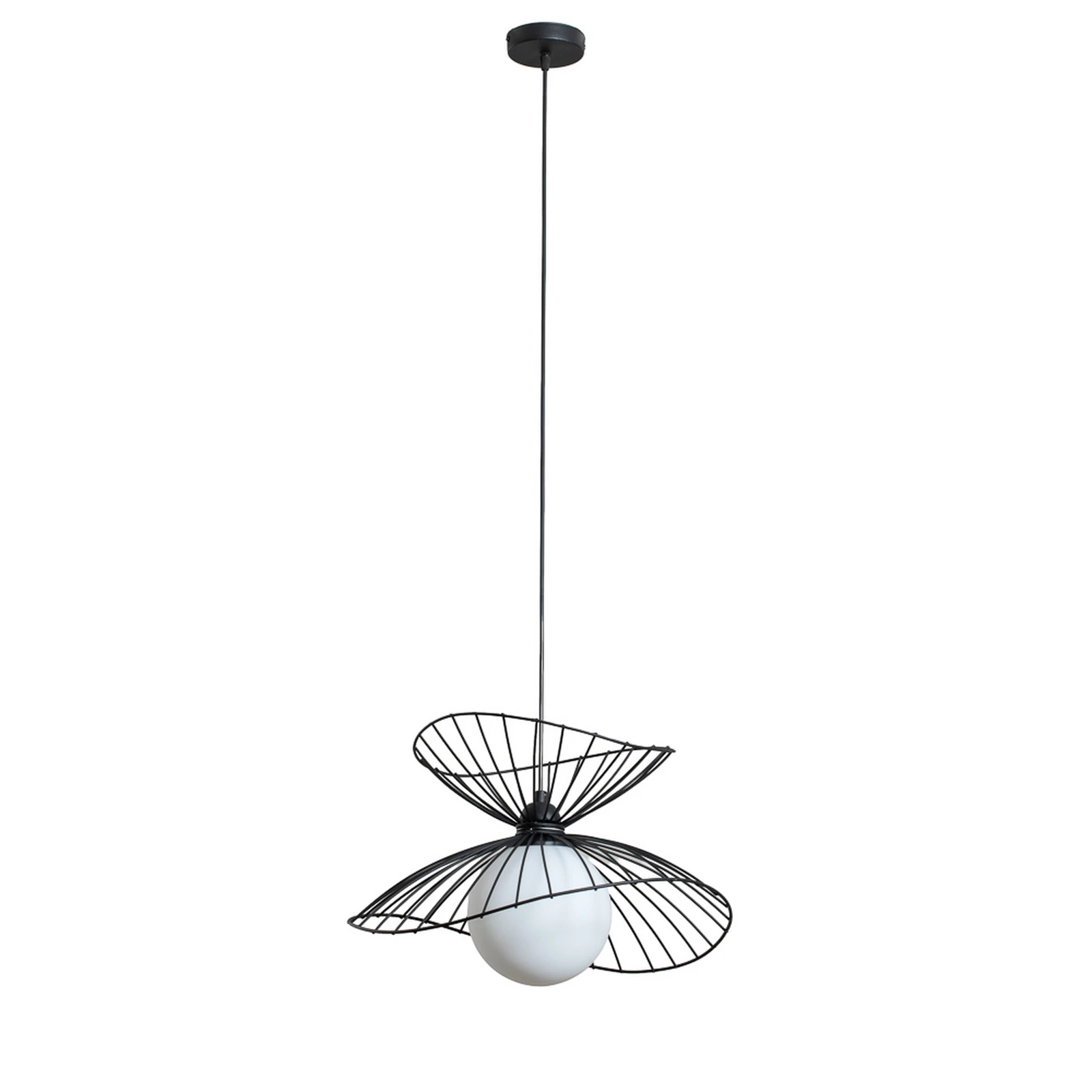 Hänglampa Vertigo, svart, glas/metall, E27, Ø 50 cm