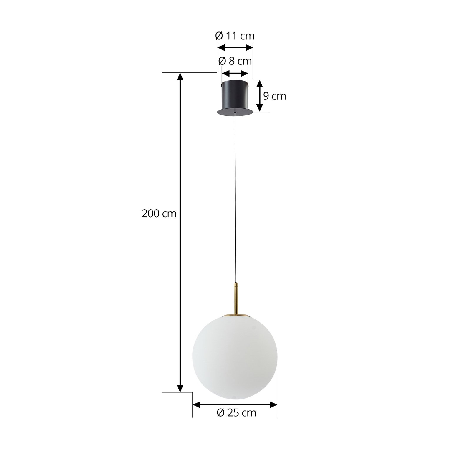 Lucande suspension LED Joran, à 1 lampe, blanc, verre