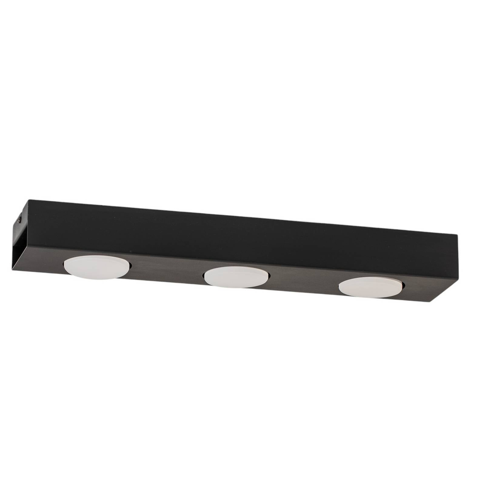 Downlight Ian in Schwarz, dreiflammig