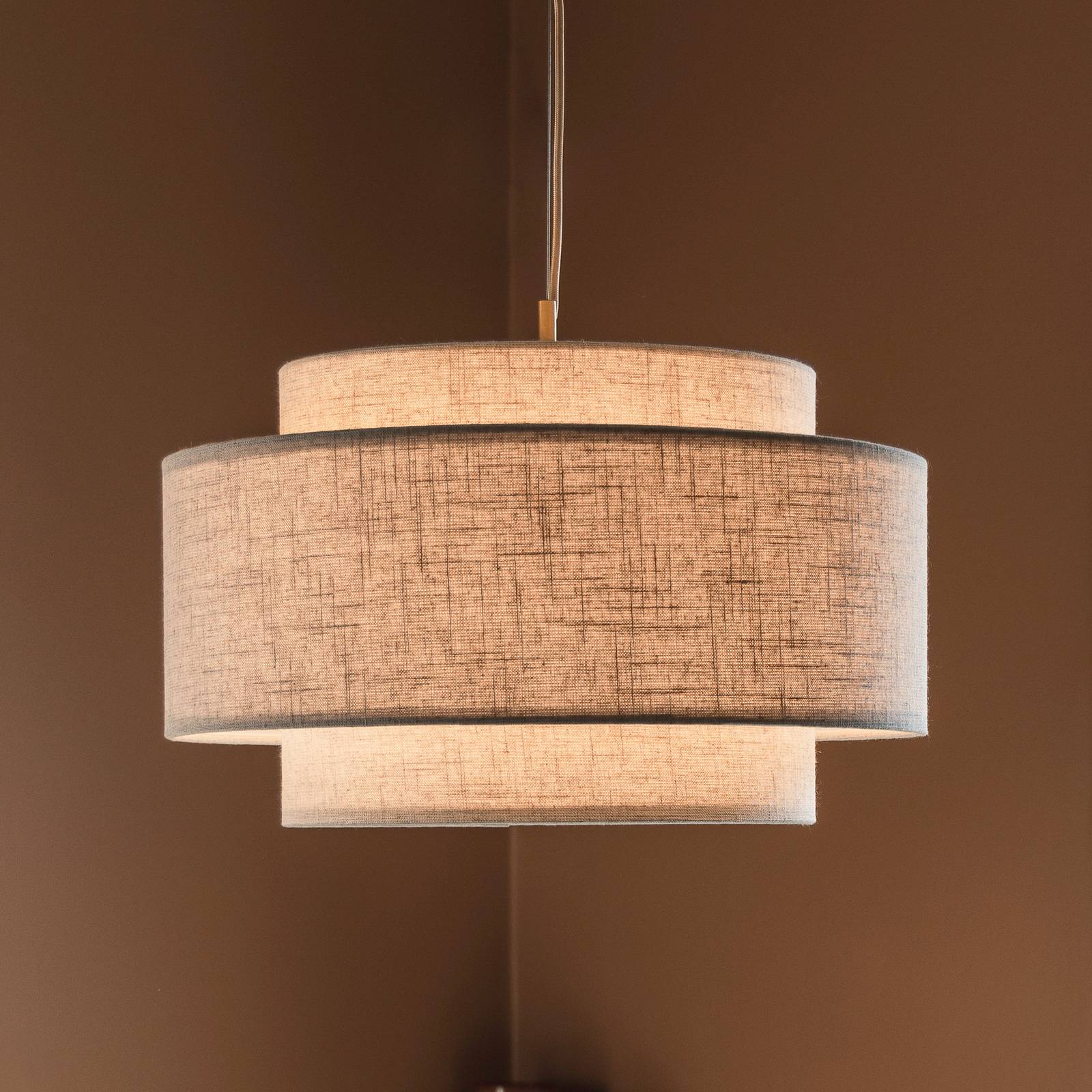 Żyrandol Globen Lighting Noah Bouclé, Ø 50 cm, beżowa