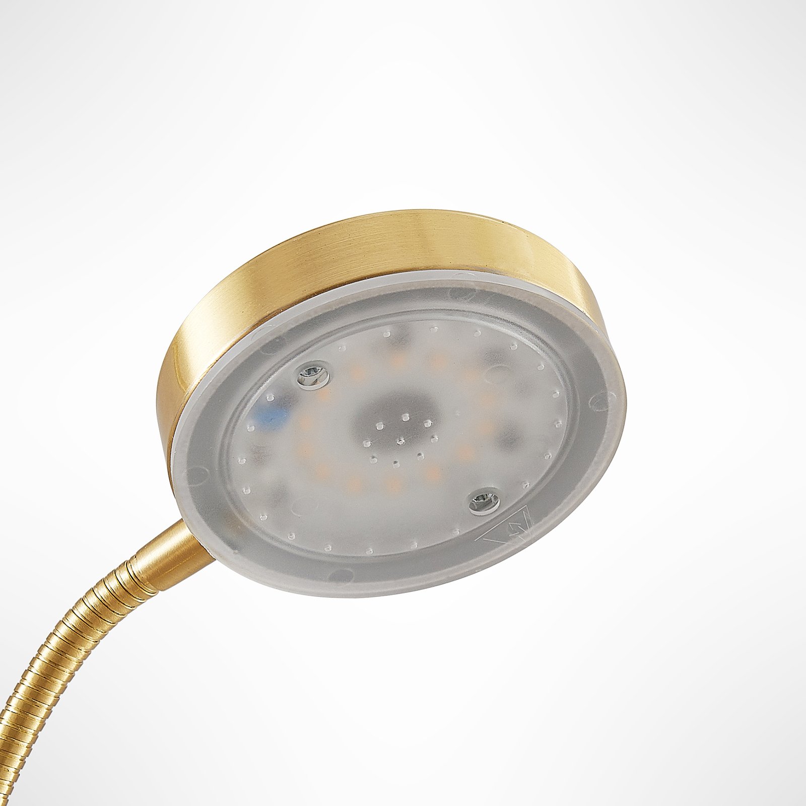 Seppa LED Floor Lamp Round Matt Brass - Lindby