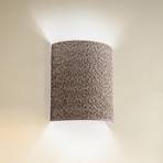 Wandlamp Boucle van stof, cappuccino