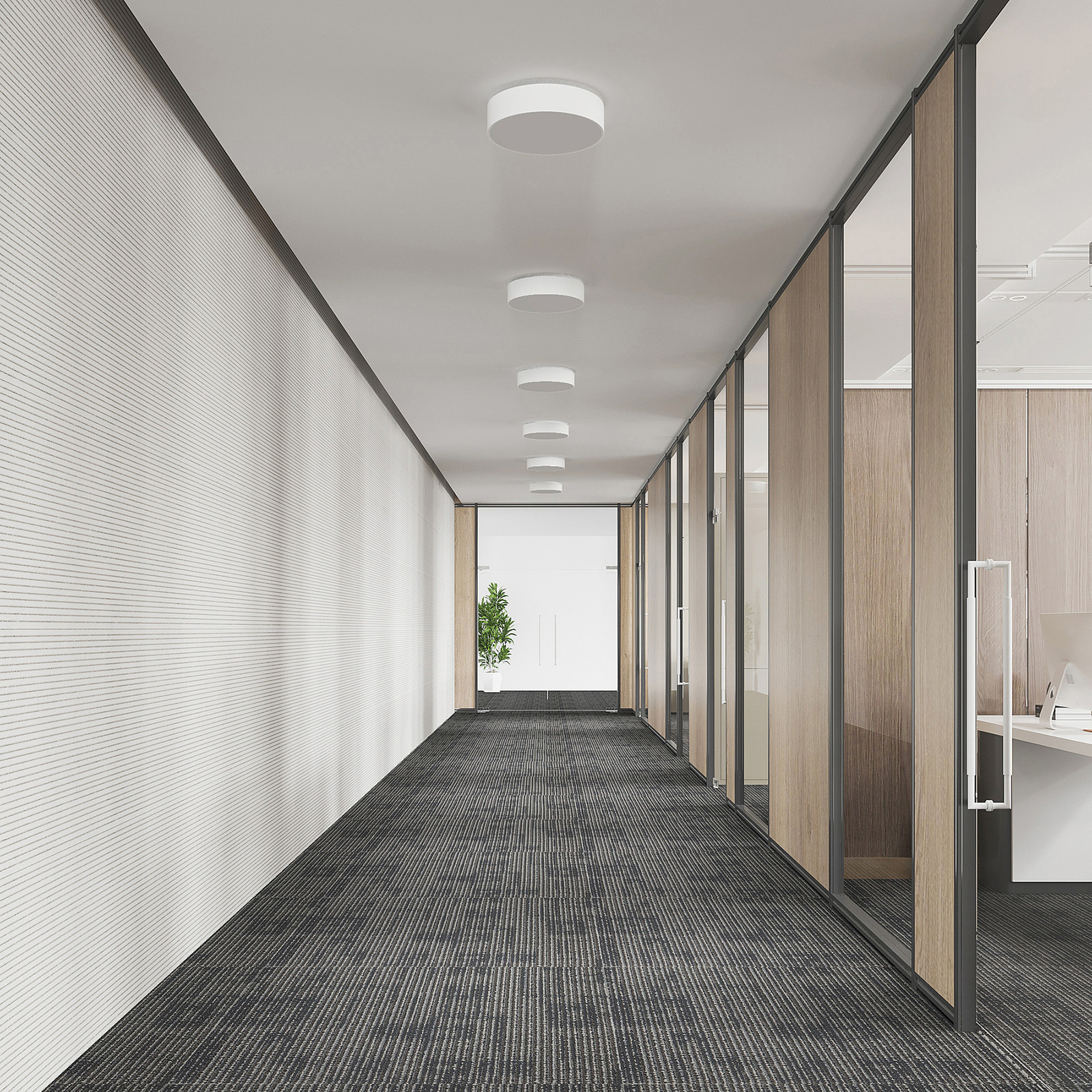 Arcchio LED-Deckenlampe Vanida, weiß, Ø 40 cm, up/down