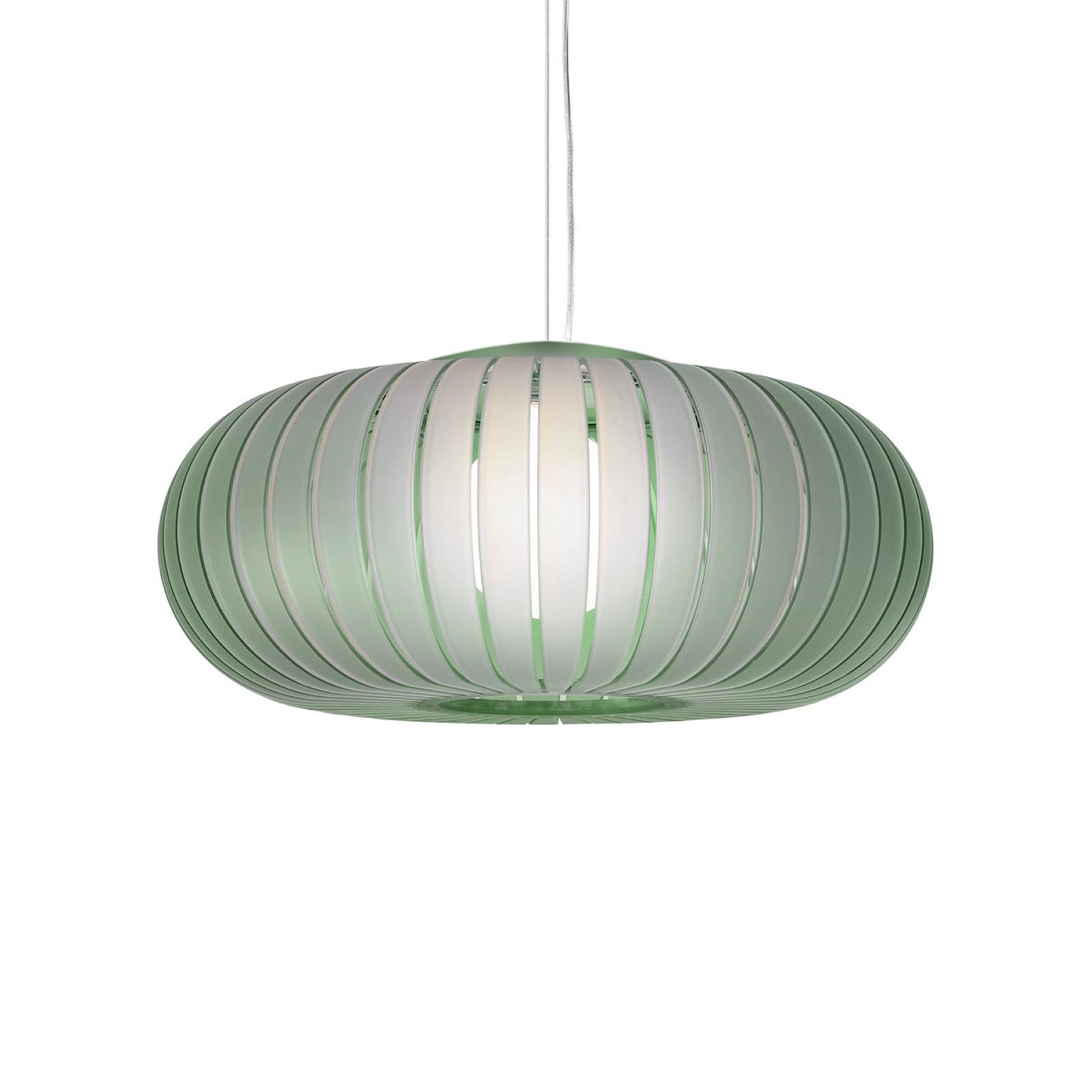 Lampă suspendată Kartell Teresa Frozen verde salvie Ø 50 cm E27 - Camera de zi / sufragerie - Design - Plastic