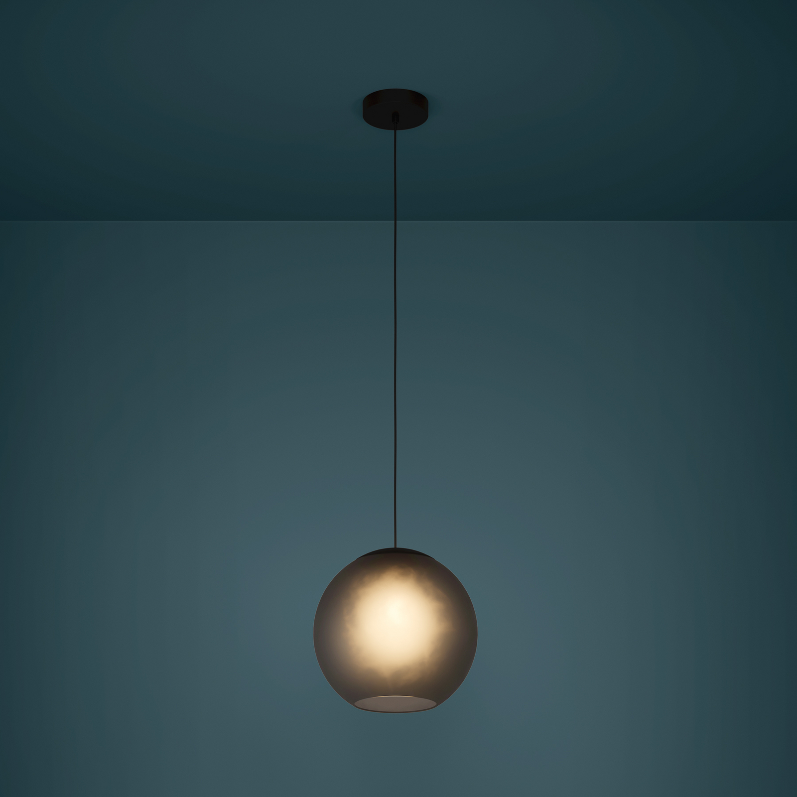 Lampa za objesiti Stars of Light Arangona, siva, Ø 30 cm, staklo