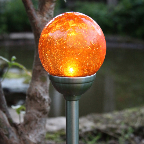 Roma - Solar-Erdspießleuchte mit amberfarbener LED