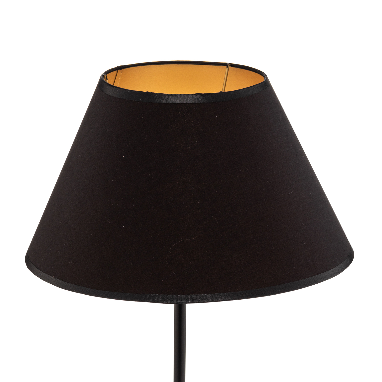 Lampa stołowa Table, stożkowy klosz czarno-złoty