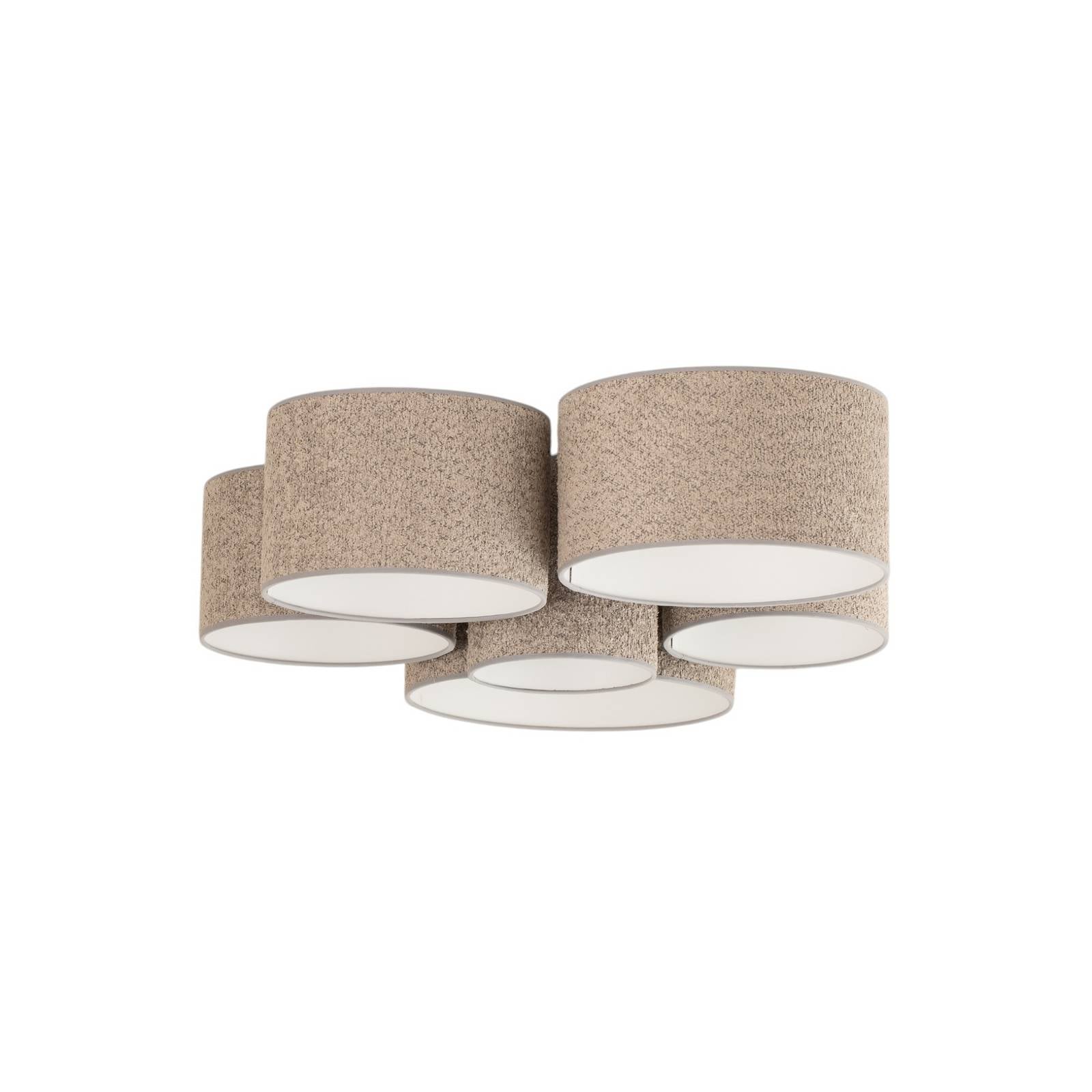 Deckenleuchte Boucle mit sechs Schirmen, grau