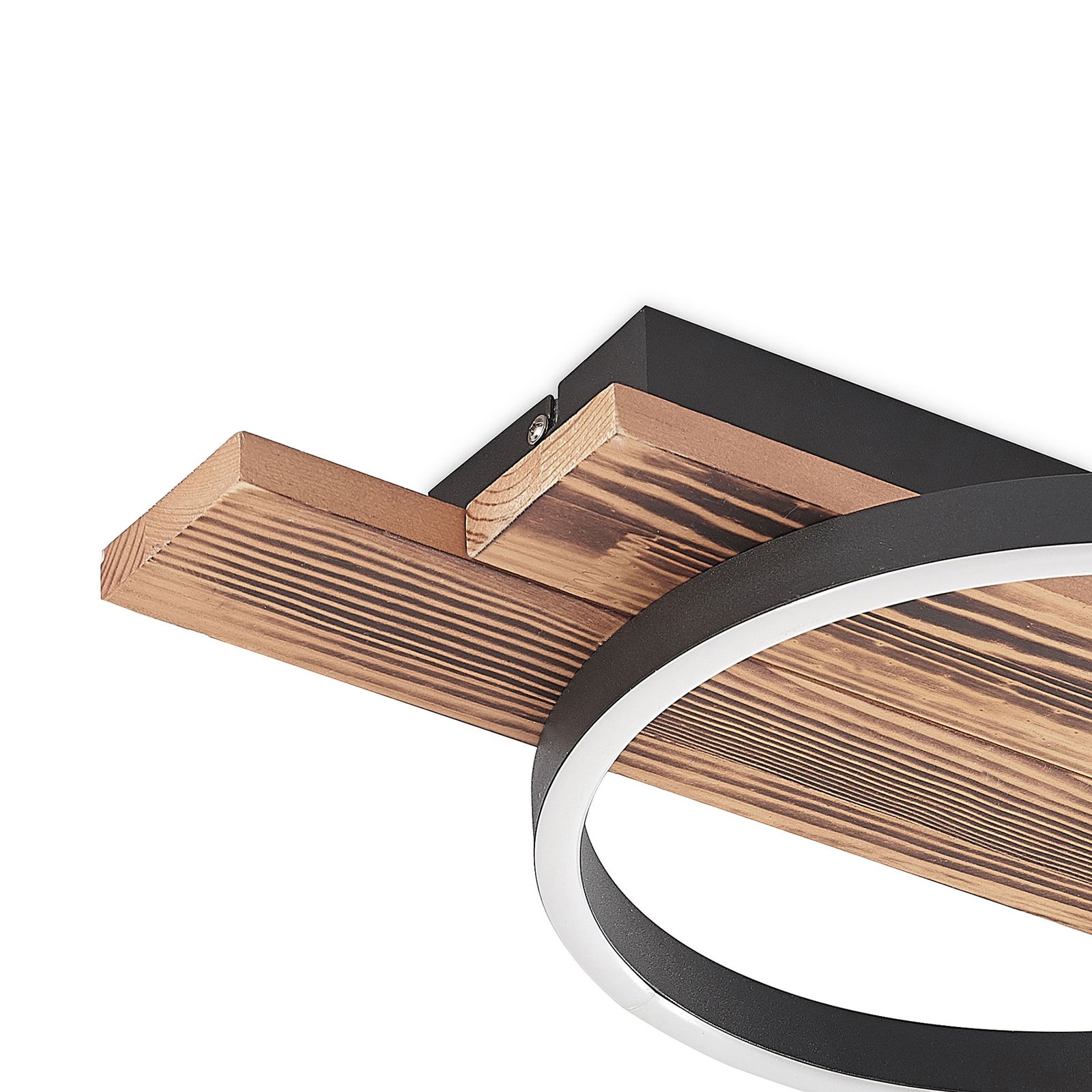Lindby LED-Deckenleuchte Sentoa, Holz, 52,8 cm lang, 3.000 K