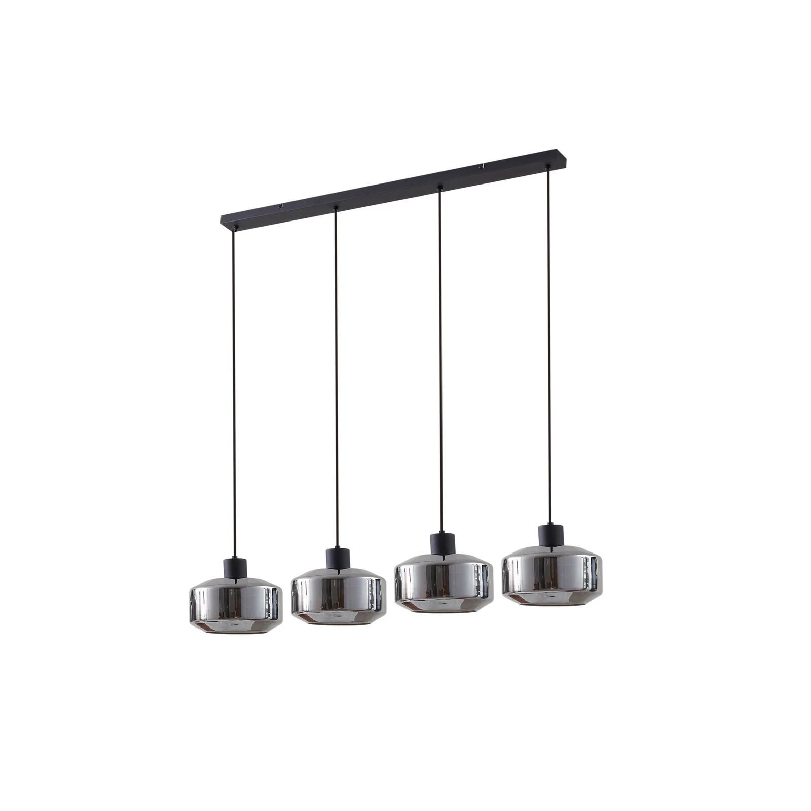 Lindby rippvalgusti Hildur, 4-valgusti, 115 cm, suitsuhall, klaas
