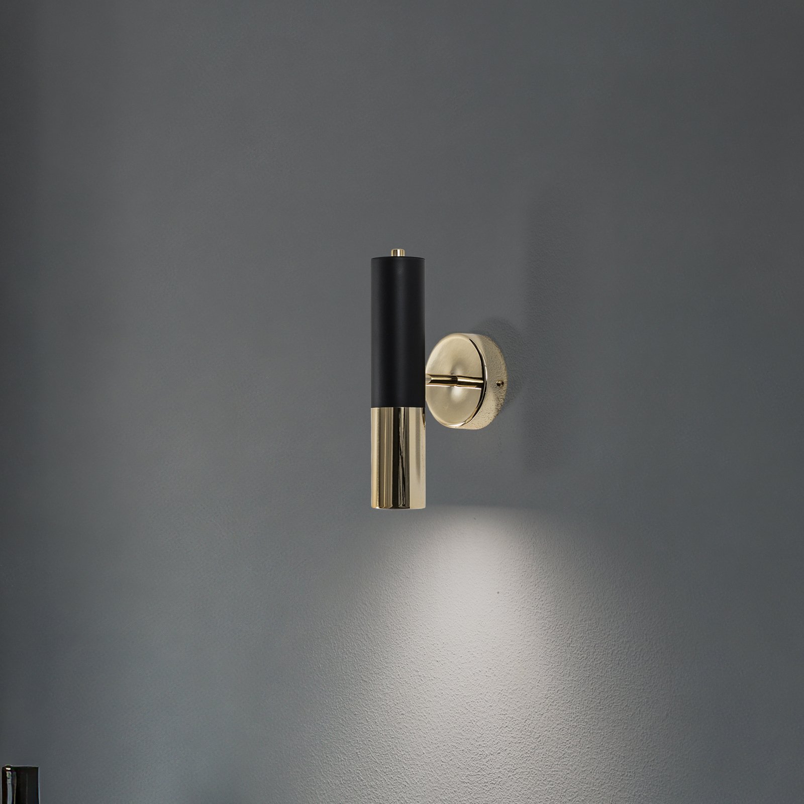 Applique murale Orino, noir/doré, métal, GU10