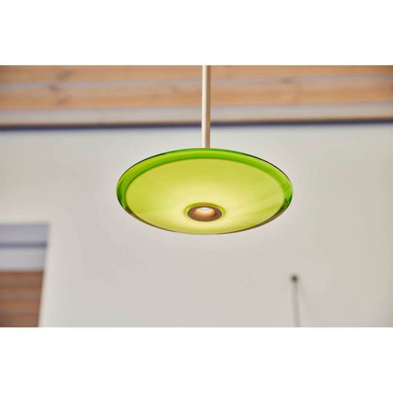 LOOM DESIGN lampada LED a sospensione a sospensione Solene, verde, vetro, Ø 20