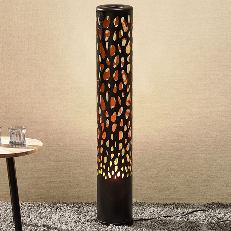 Lampadaire LED Organic noir avec Flame Bulb