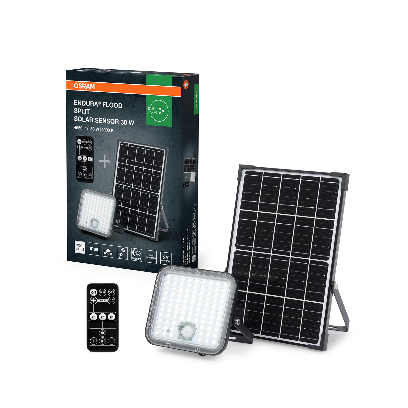 Foco de exterior solar OSRAM ENDURA, 30 W, sensor, 4.000 K IP65 Foco de exterior solar OSRAM ENDURA, 30 W, sensor, 4.000 K IP65