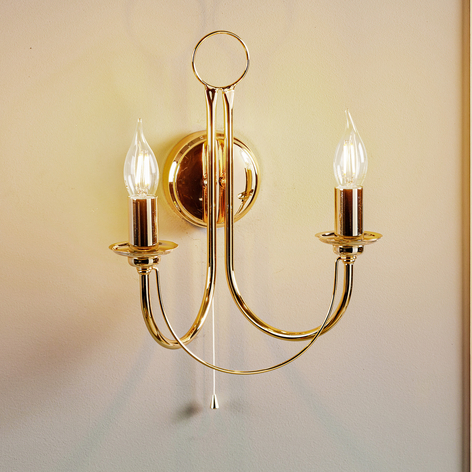 Lampa ścienna Retro, 2-punktowa, złota