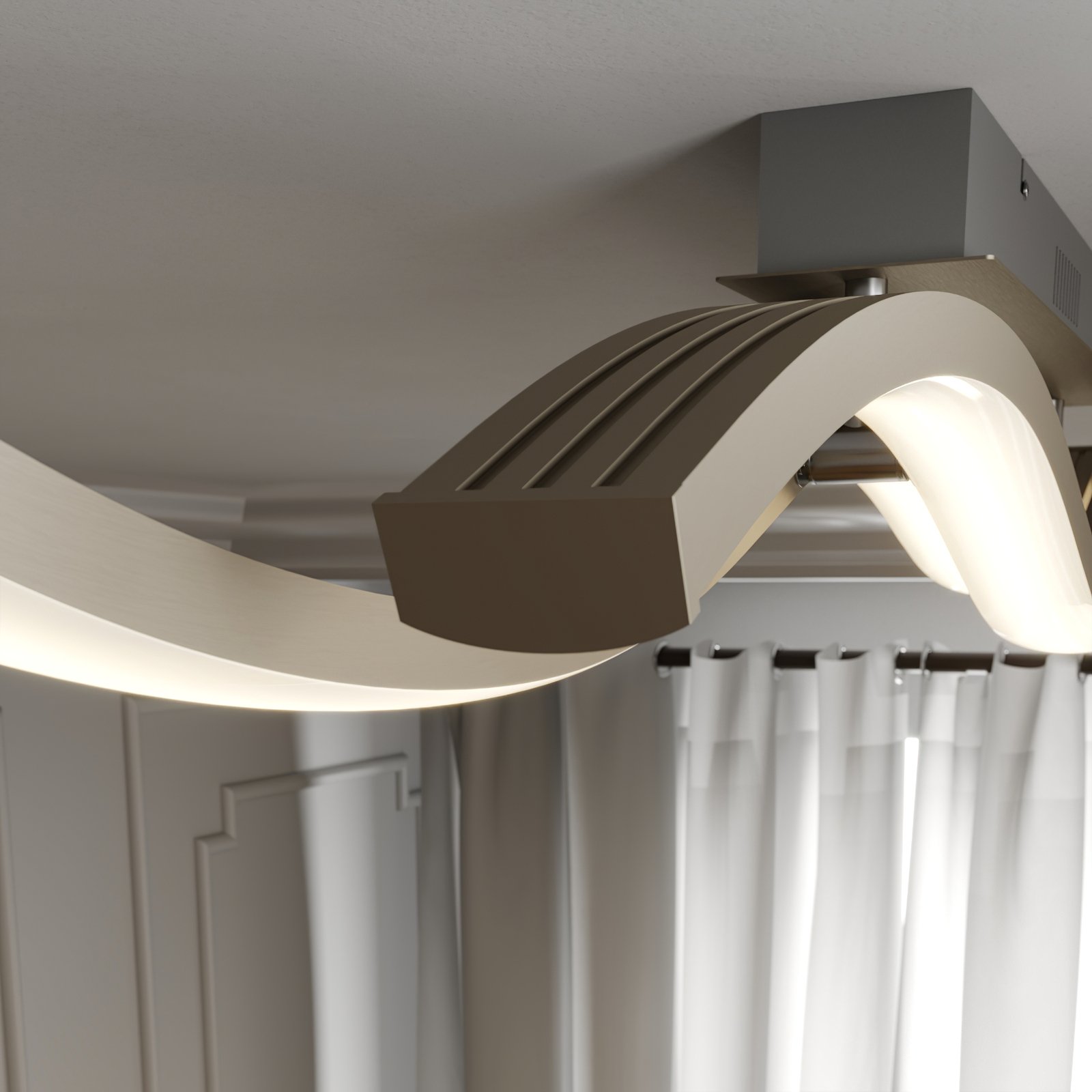 Lucande Mairia LED-taklampe, bølgeformet