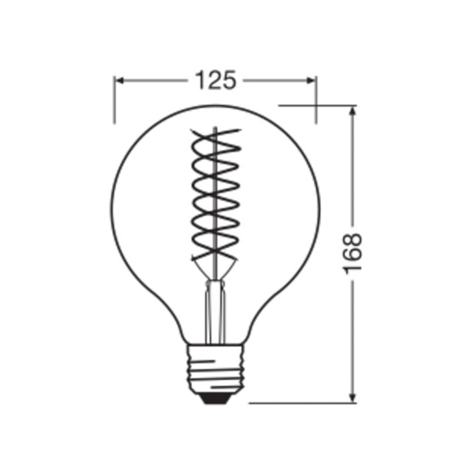 OSRAM LED Vintage 1906, G125, E27, 8,4 W, or, 824, intensité variable.