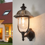 Parma outdoor wall light with stainless steel canopy