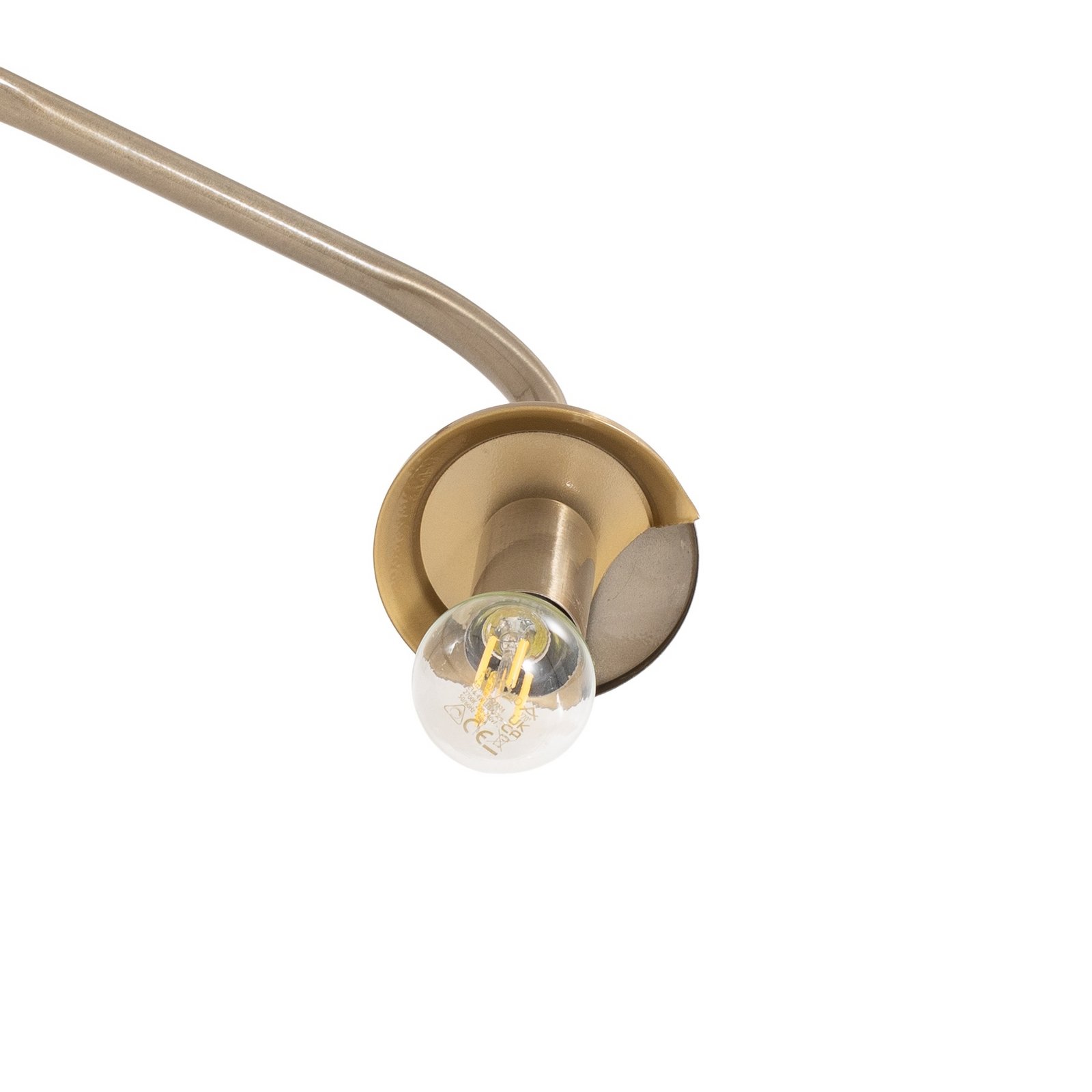 Gulvlampe Viran, antik guld, glas, højde 146 cm, E14