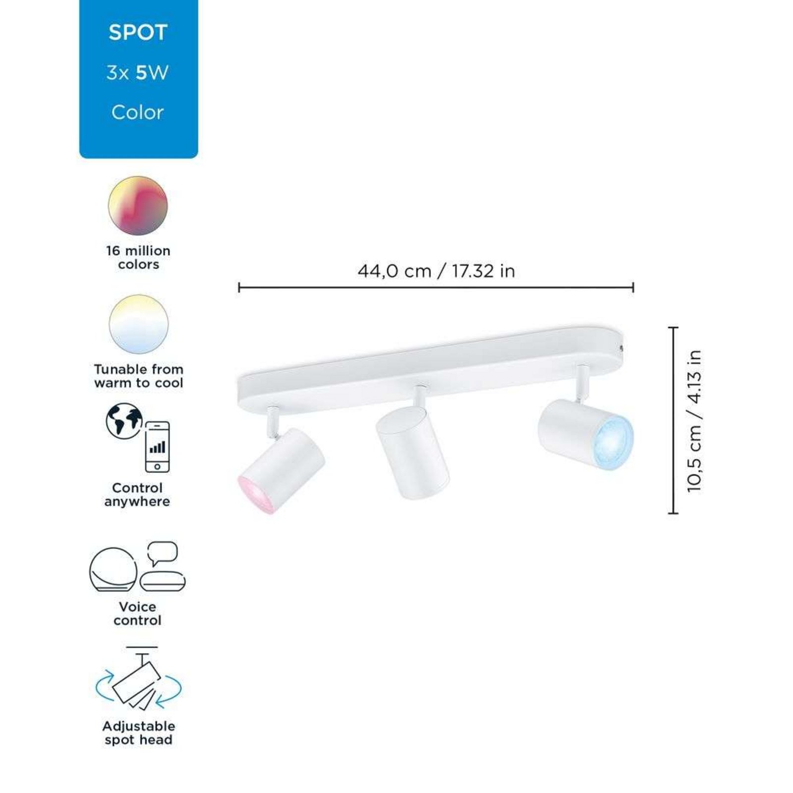 Imageo WiZ 3 Plafonieră RGB White - WiZ