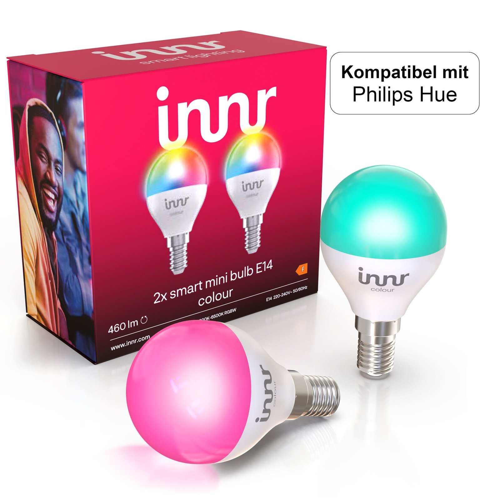 Innr LED žiarovka Smart Mini Bulb E14 4,8W RGBW 460lm 2x