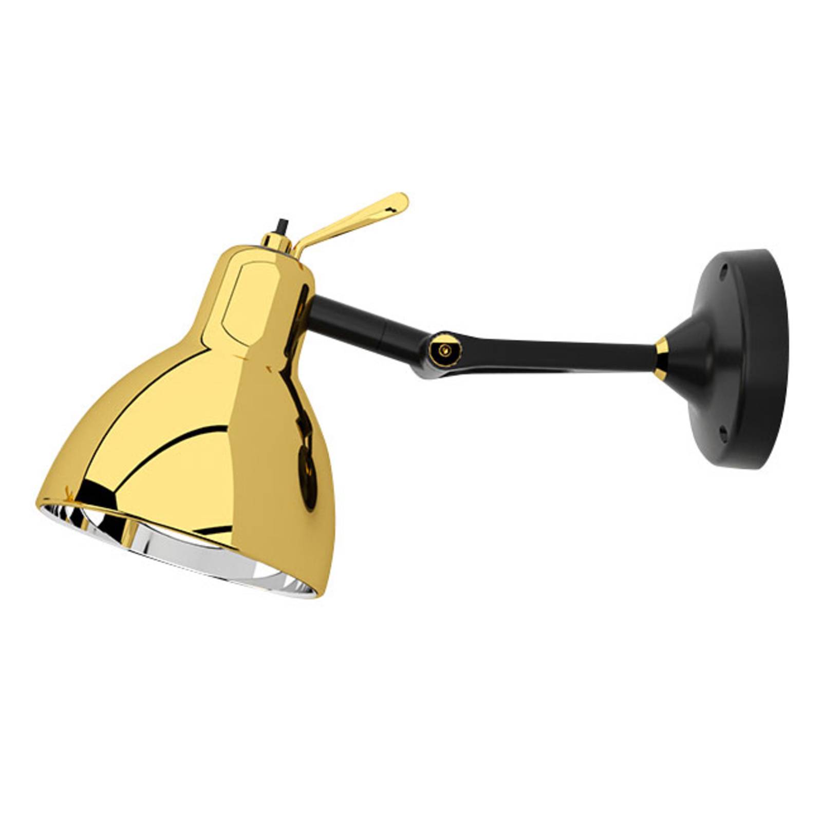 Rotaliana Luxy H0 Glam Anbauwandleuchte, schwarz/gold, Glas