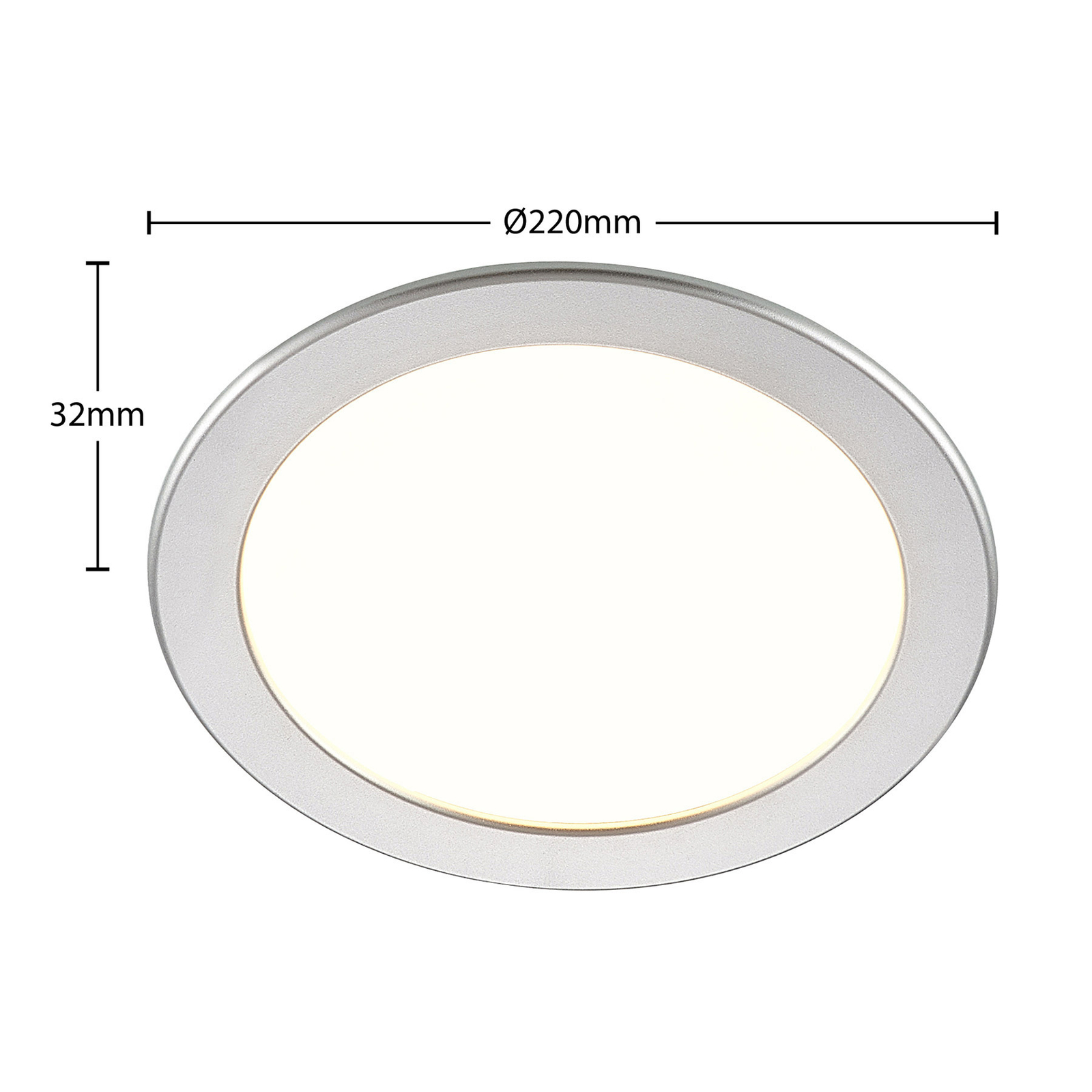 Prios Cadance LED-Einbaulampe silber 22cm 3er-Set