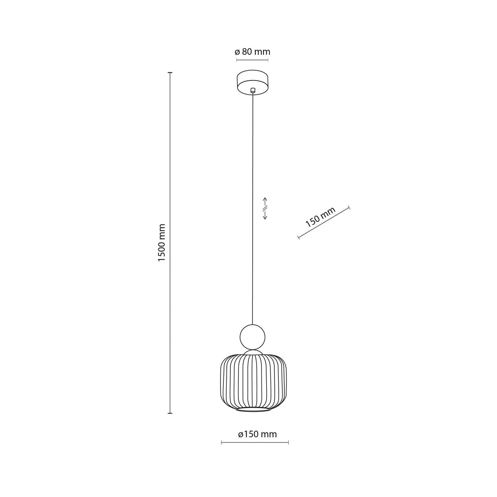 Suspension Ballo, à 1 lampe, blanc, verre, Ø 15 cm, E14