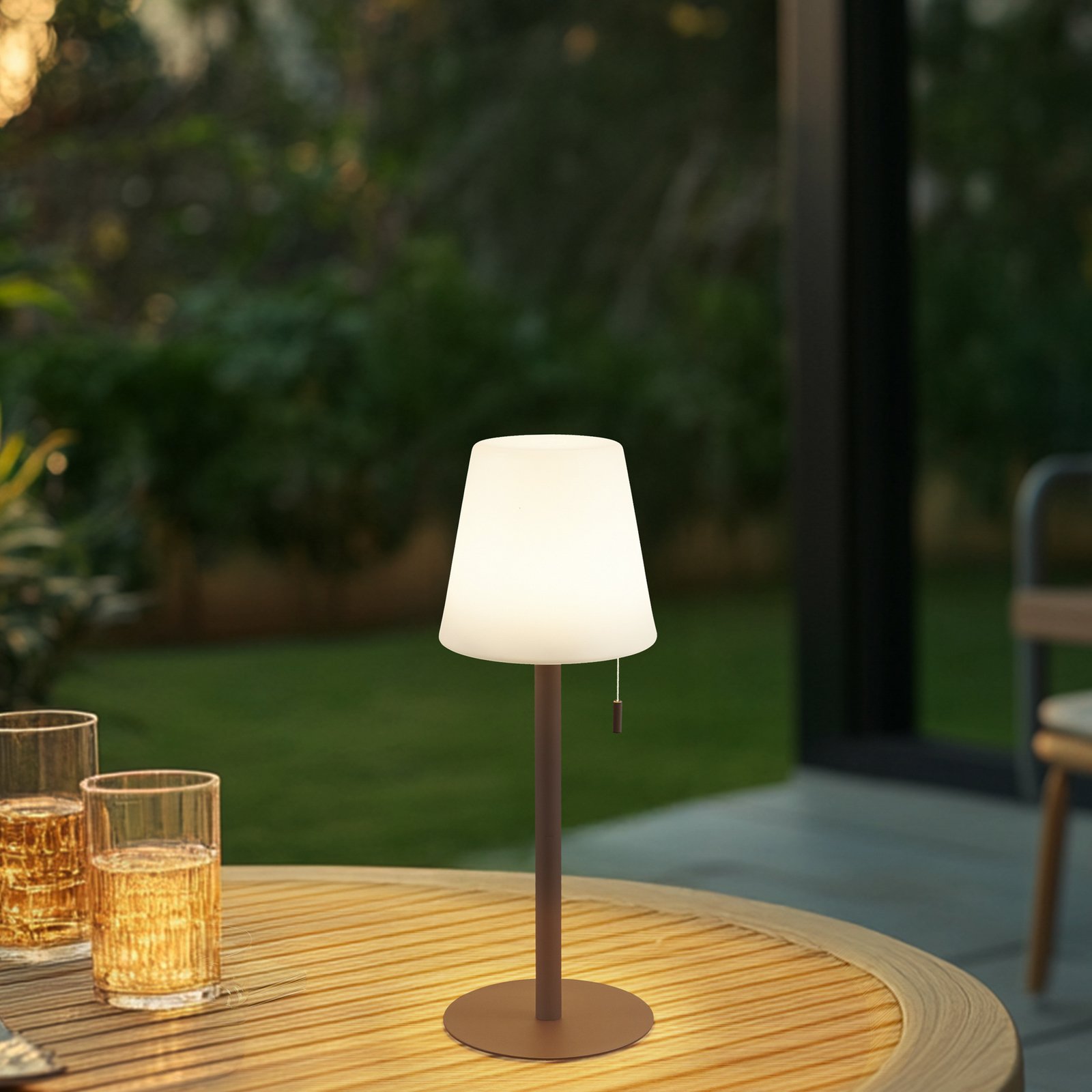 Lindby LED-Akkulampe Azalea schwarz Alu CCT höhenverstellbar