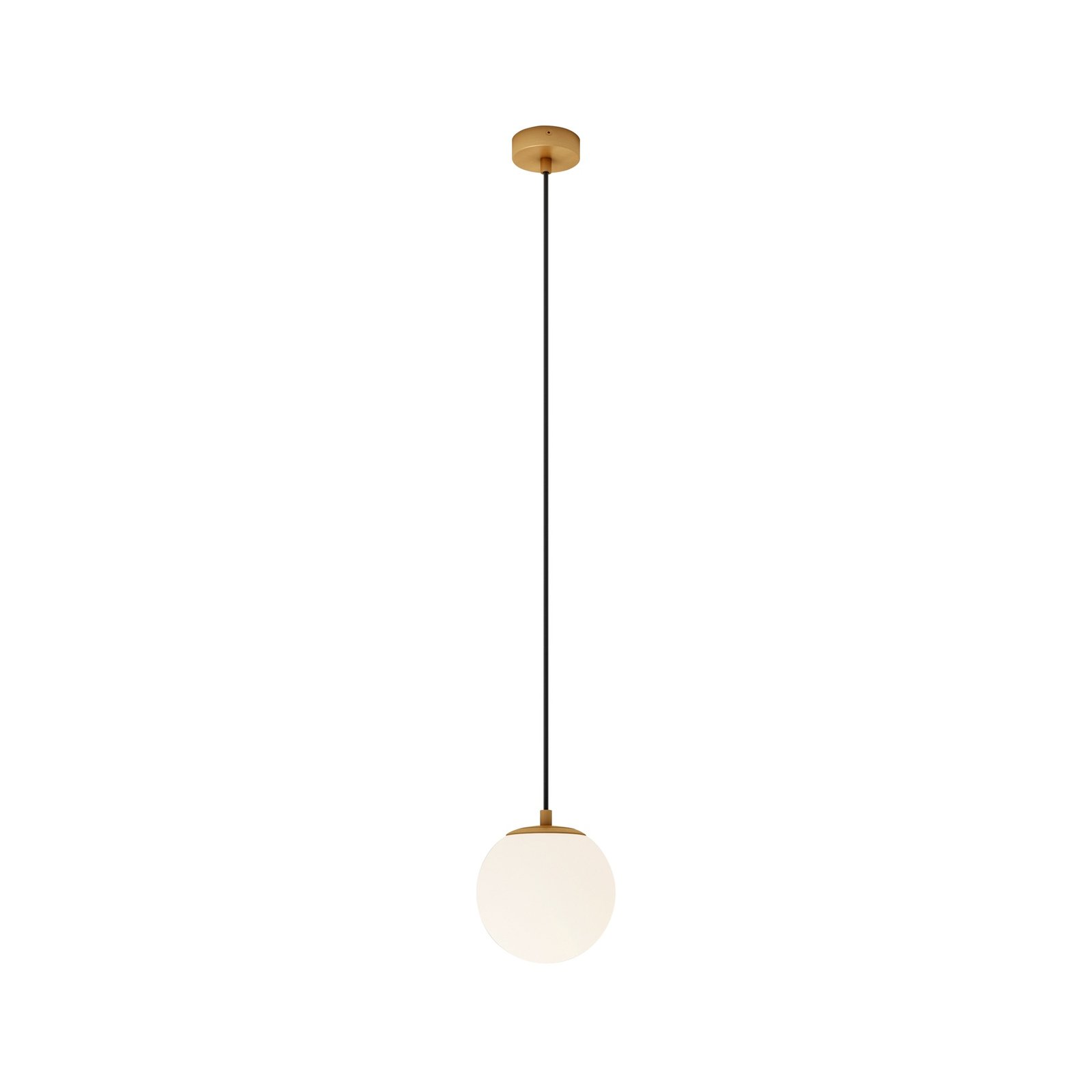 Lucande hanglamp Bidolo, messingkleurig, glas, 15 cm, IP44