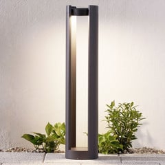 Bolardo luminoso LED Dylen de Lucande, gris, metal, 80 cm, IP65