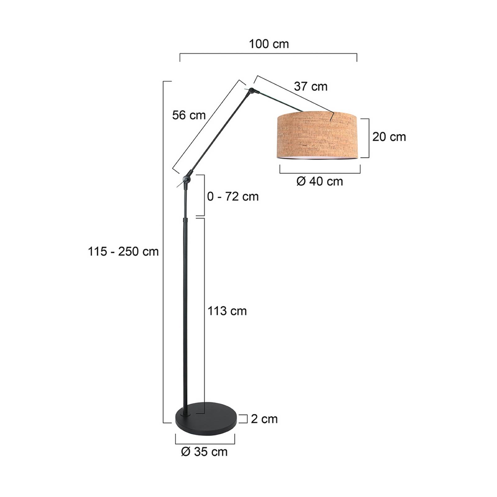 Steinhauer Stojací lampa Prestige Chic černá/hnědá, výška 250 cm, korek