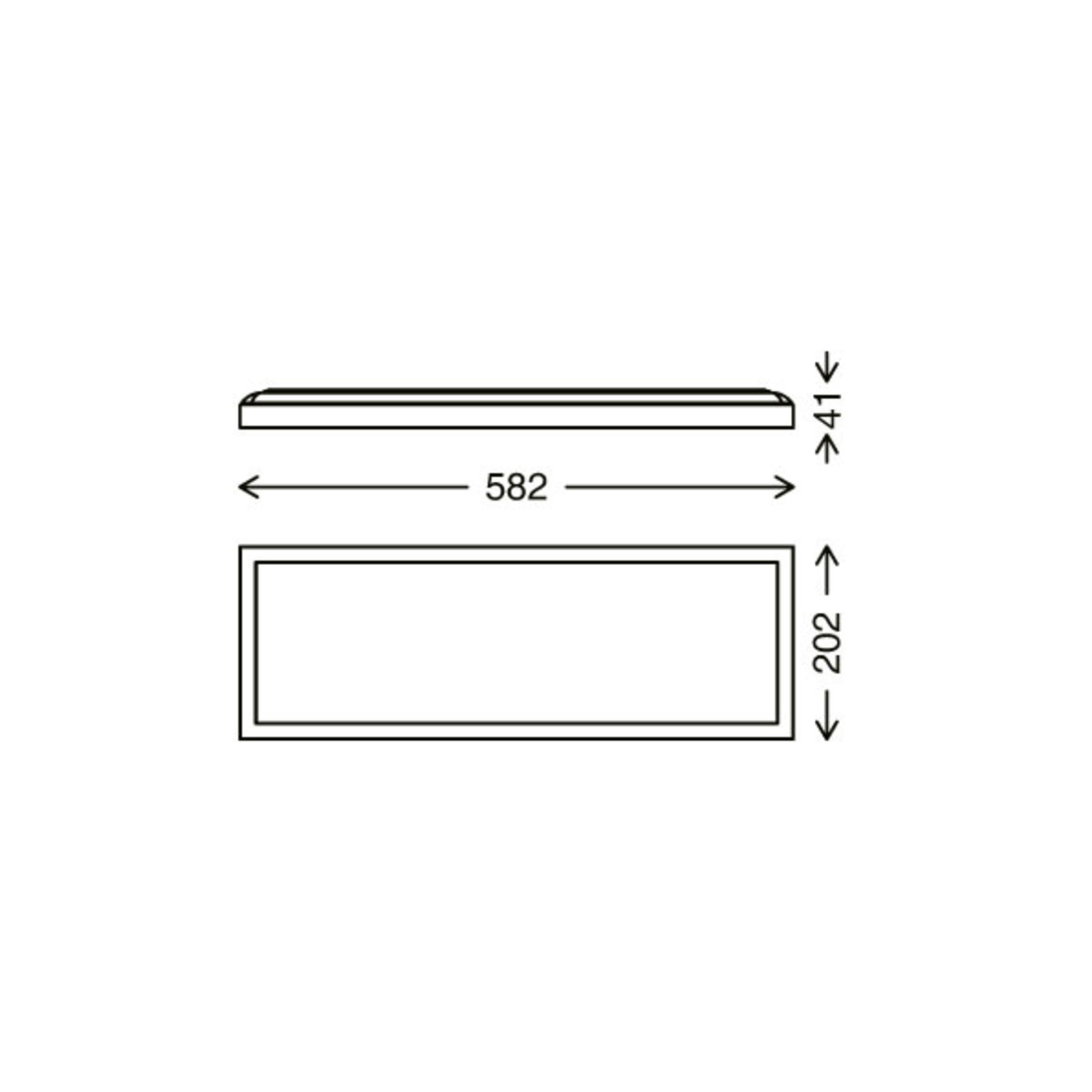 LED-Deckenlampe 7365, 58 x 20 cm, Indirekt-Effekt