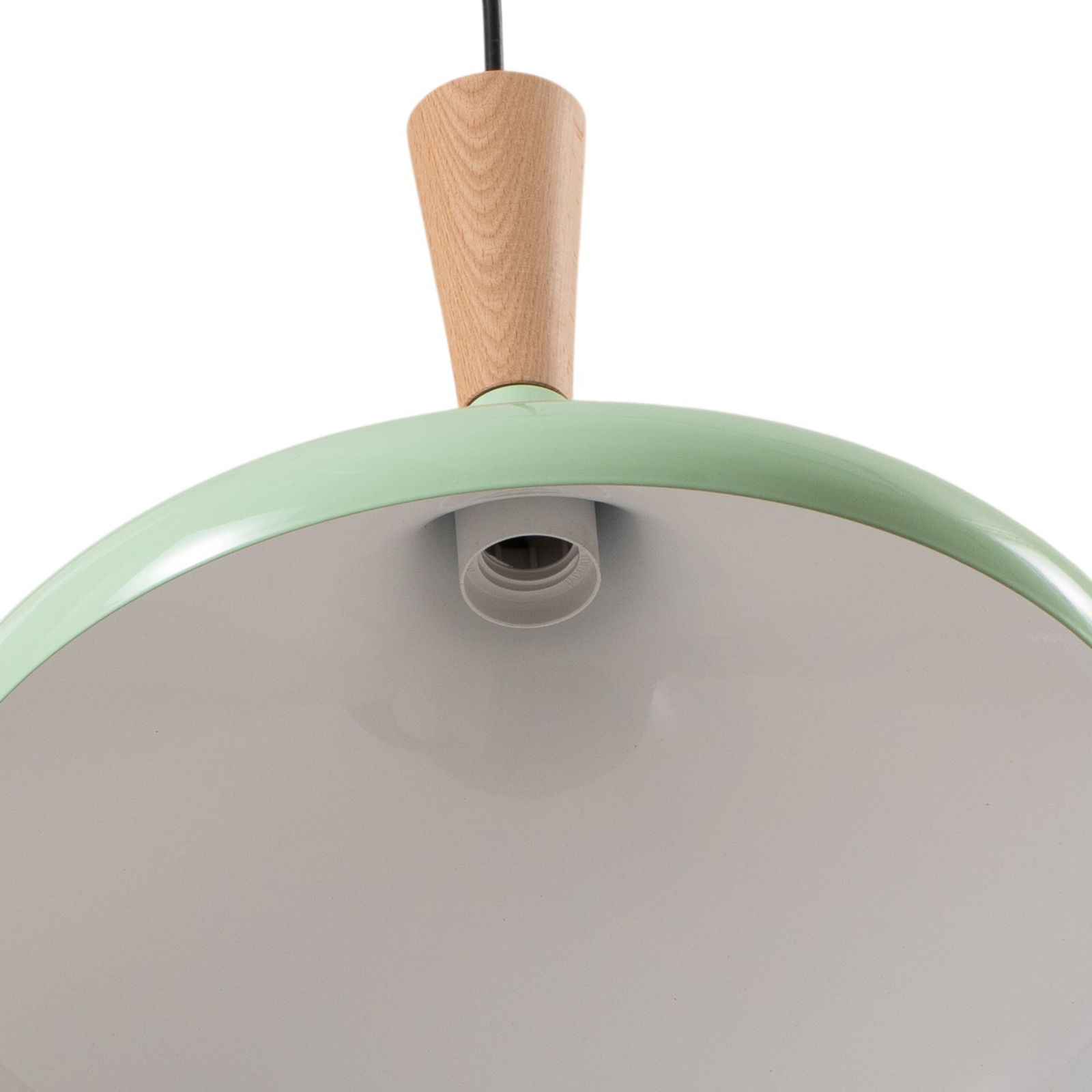 Candeeiro suspenso Chris, verde menta/branco, Ø 35 cm, metal