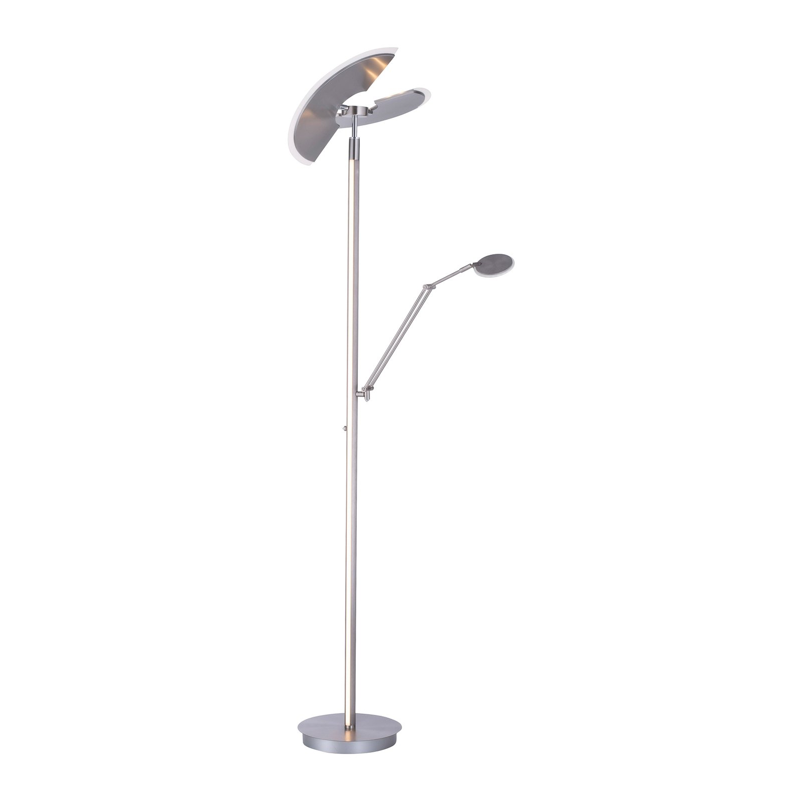 PURE Mutil LED podna lampa, lampa za čitanje, srebrna